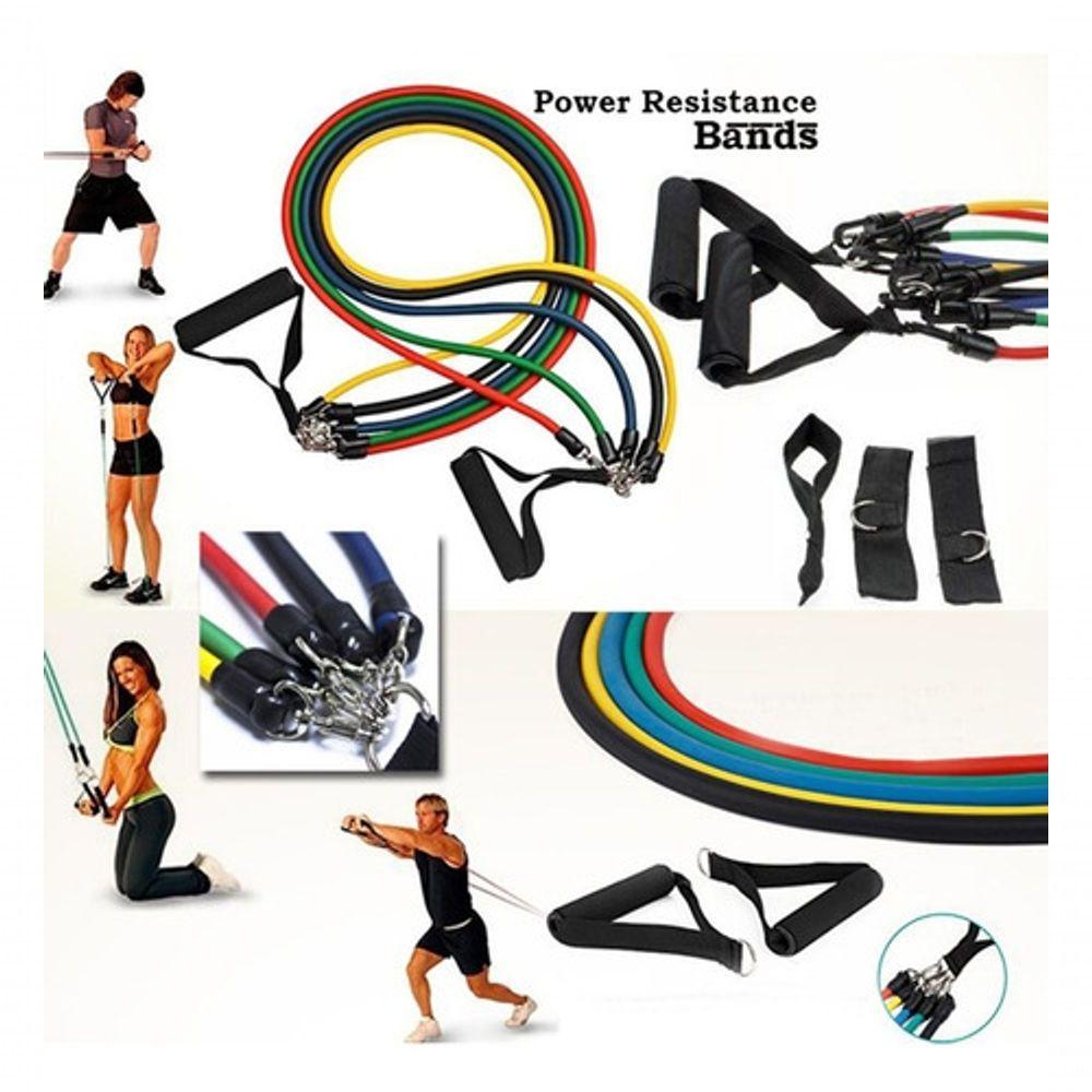 Kit Elásticos Para Exercícios De Resistência Fit Treino - 5