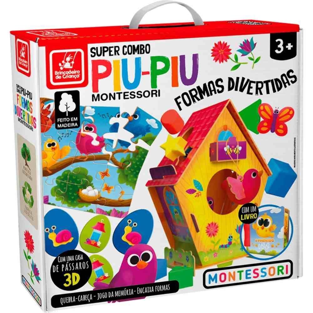 Jogo Super Combo Piu-piu Formas Divertidas - Madeira - Brincadeira De Criança - 2