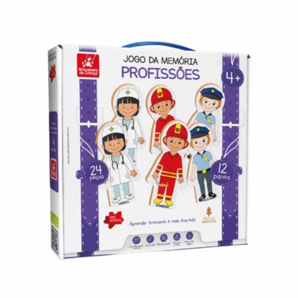 Jogo Da Memória - Profissões - Madeira - 2013 - Brincadeira De Criança - 2