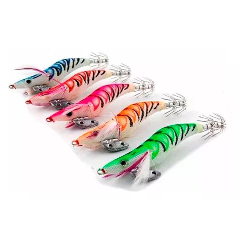 Kit 2 Isca Artificial Zangarilho Escuro 13cm Pesca Lula 24 Fisgas - 1