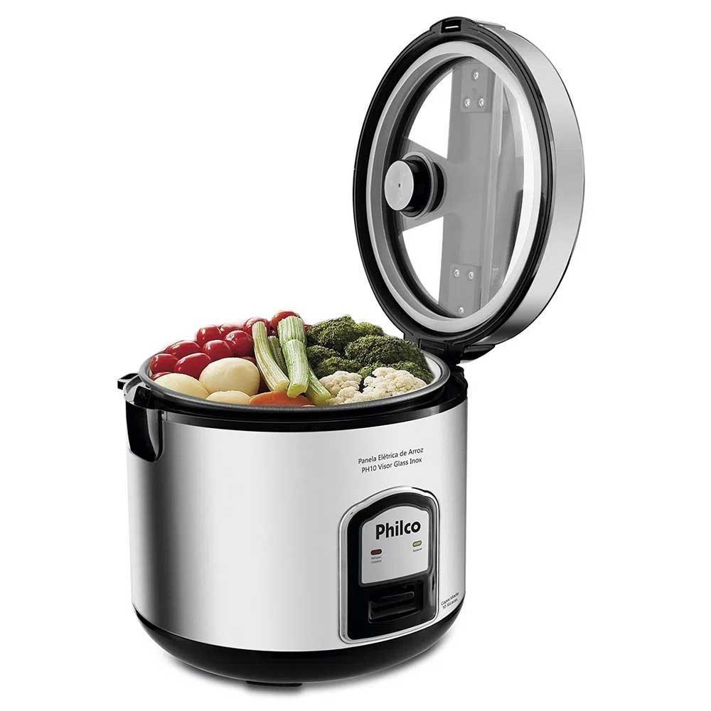 Panela De Arroz Elétrica Philco Ph 10 Xícaras Preta/Inox - 4