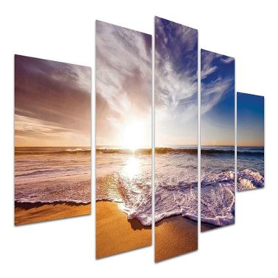 Kit Placas Decorativas 5 Peças 3D Borda Infinita Praia