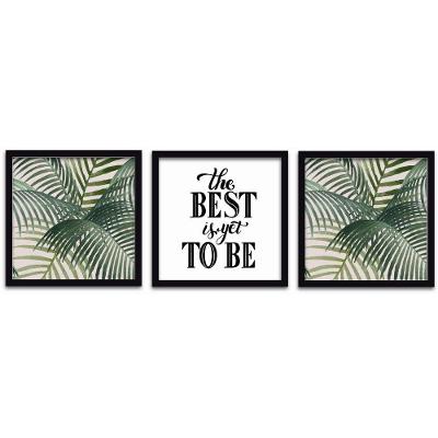 Quadros Decorativos 3 Peças 40x40 The Best Moldura Preta
