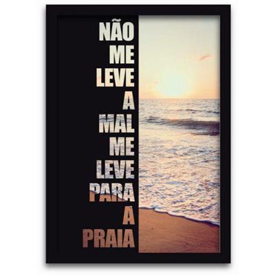 Quadro Decorativo 1 peça 40x60 Praia Moldura Preta