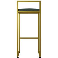 Kit 04 Banquetas Alta Hanna Dourado Linho Verde Musgo - 3