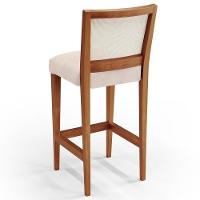 Kit 03 Banquetas Alta Branco Suede Bege - 8