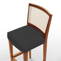 Kit 06 Banquetas Alta Branco Suede Preto