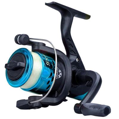 Molinete Para Pesca 3 Rolamentos Rotativos Azul De Plástico