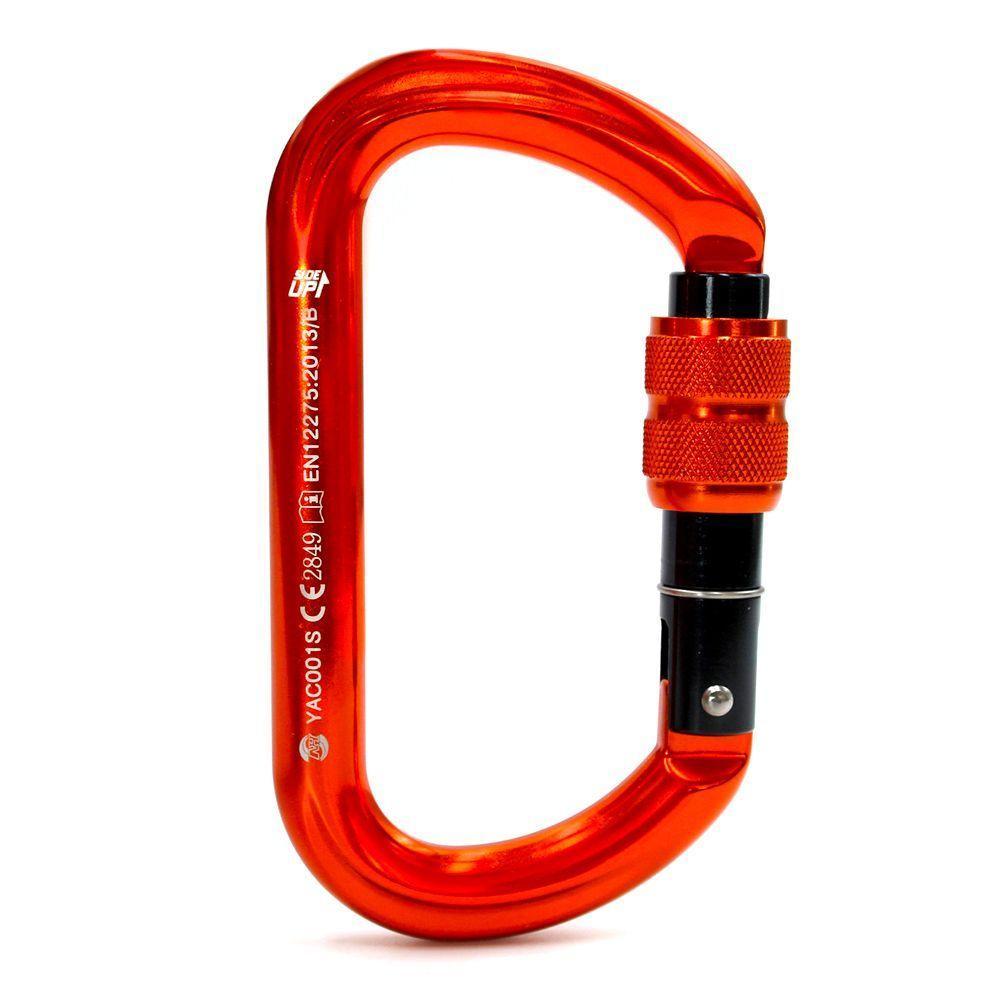 Mosquetão Sideup Alumínio Oval Trava Rosca 25kn Ce En Nbr Laranja - 1