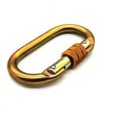 Mosquetão Sideup Aço Oval Trava Rosca 25kn Zincado Amarelo