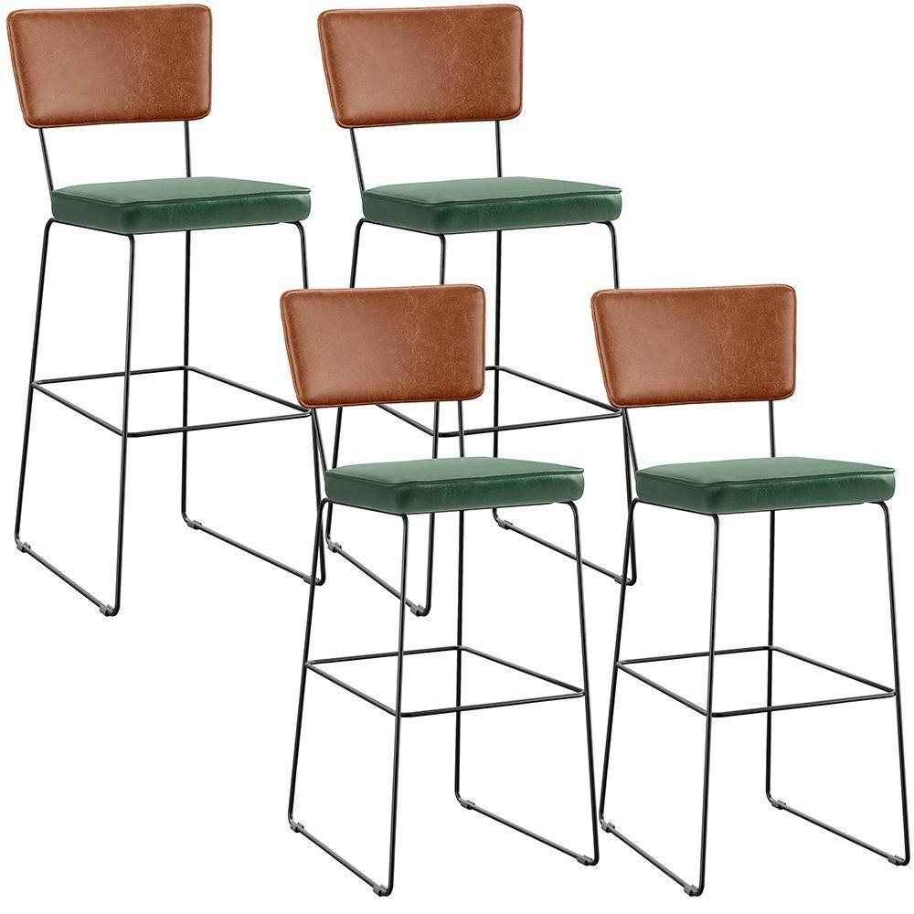 Kit 04 Banquetas Altas Camel Facto Verde Musgo - 1