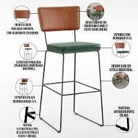 Kit 04 Banquetas Altas Camel Facto Verde Musgo - 7