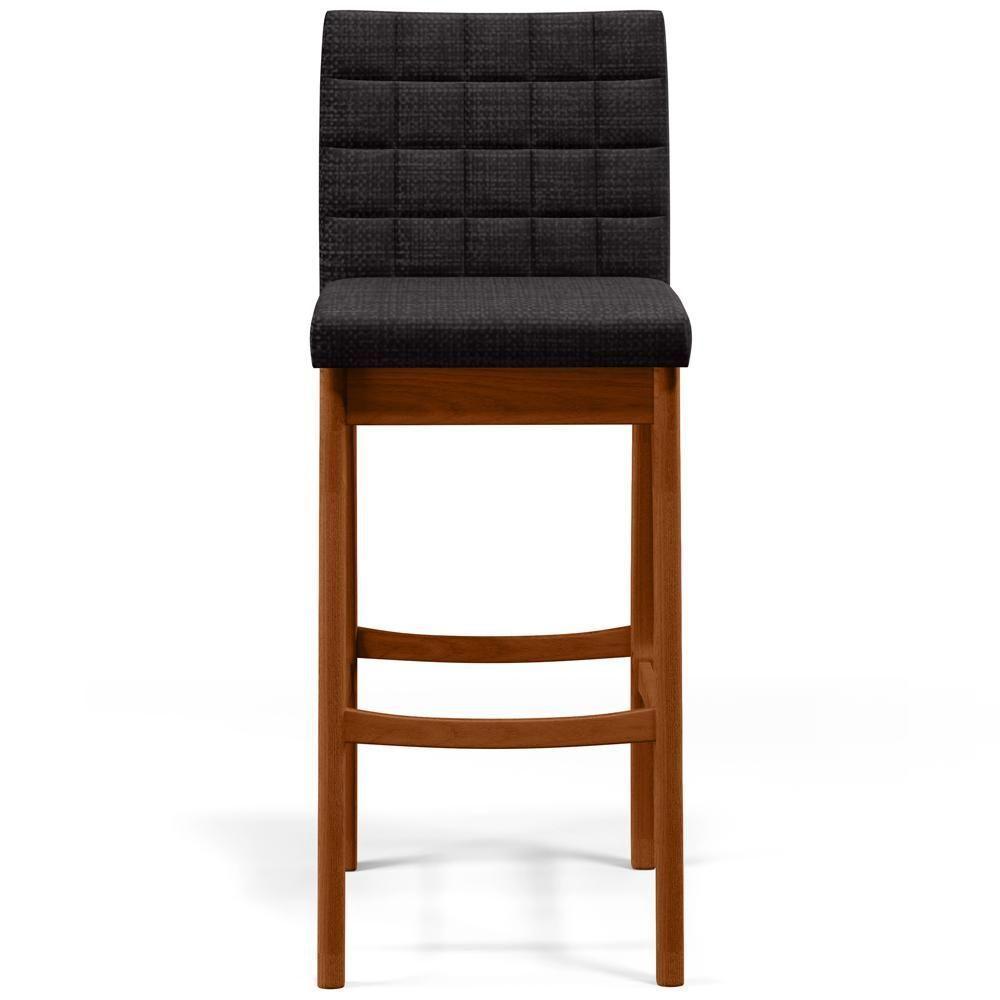 Kit 02 Banquetas Altas Mila Linho Chumbo - 5