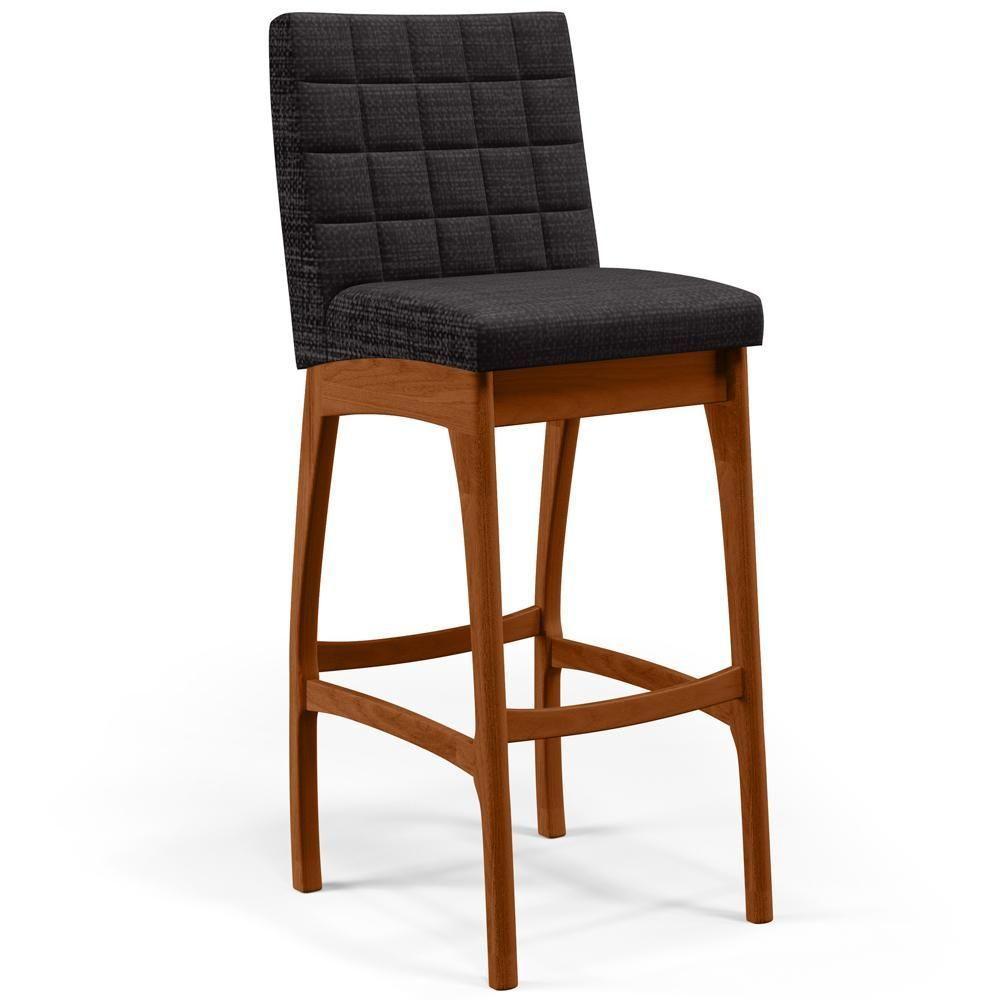 Kit 02 Banquetas Altas Mila Linho Chumbo - 8