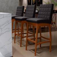 Kit 02 Banquetas Altas Mila Linho Chumbo - 9