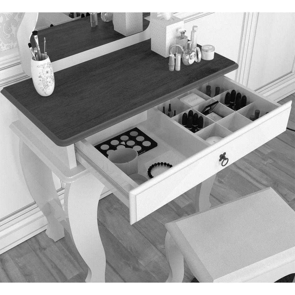 Penteadeira Com Banqueta Laila Luxo Infantil Branco - 2