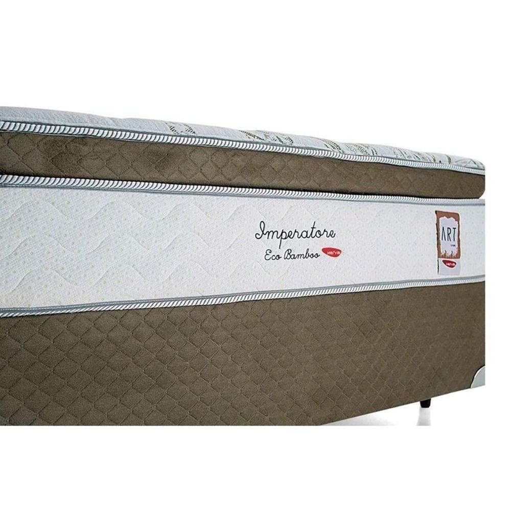 Cama Box Queen: Colchão Molas Ensacadas Herval MasterPocket Imperatore Eco Bamboo + Base Velvet Gray(158x198) - 4
