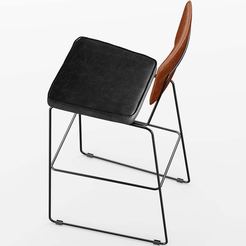 Kit 03 Banquetas Altas Camel Preto - 3