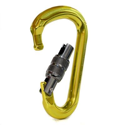 Mosquetão Hms 25kn Sideup Trava Rosca Amarelo Neon Nbr