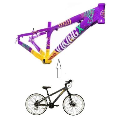 Bicicleta Aro 26 Vikingx Tuff Roxo com Amarelo 21v Branco
