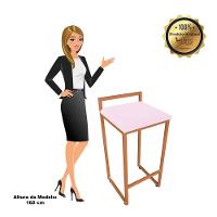 Banqueta Pietra Suede Base Cobre Rosa Bebê - 5