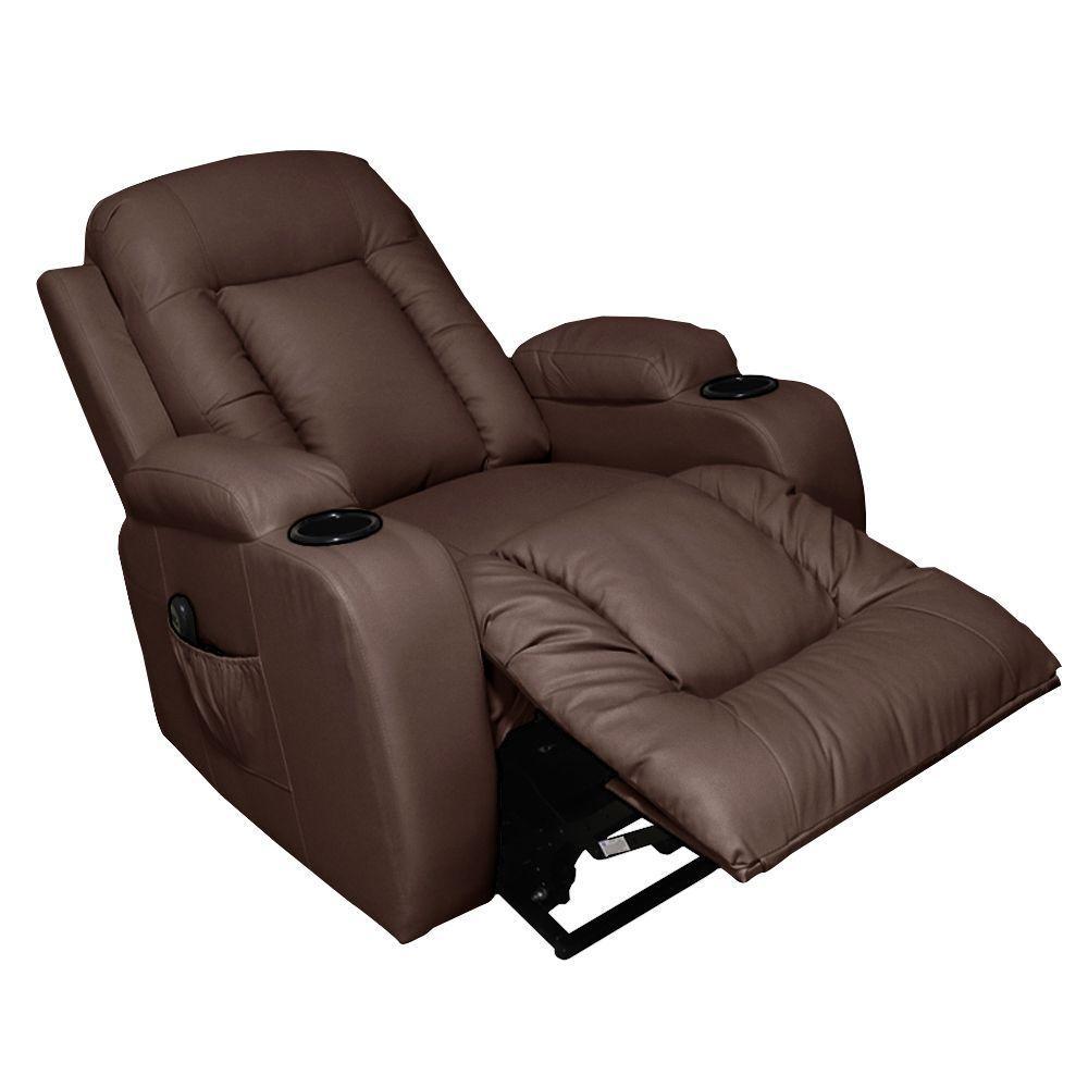 Poltrona Do Papai Austin Com Elevação 150º Massagem Aquecimento Pu Marrom Chocolate G31 Gran Belo - 5