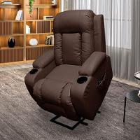 Poltrona Do Papai Austin Com Elevação 150º Massagem Aquecimento Pu Marrom Chocolate G31 Gran Belo - 2