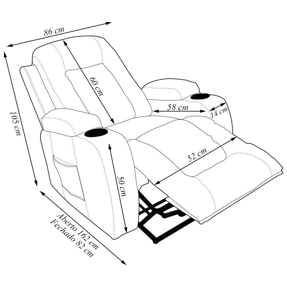 Poltrona Do Papai Austin Com Elevação Lift 150º Massagem Aquecimento Pu Bege G31 - Gran Belo - 6