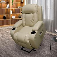 Poltrona Do Papai Austin Com Elevação Lift 150º Massagem Aquecimento Pu Bege G31 - Gran Belo - 2
