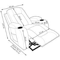 Poltrona Do Papai Austin Com Elevação Lift 150º Massagem Aquecimento Pu Bege G31 - Gran Belo - 6
