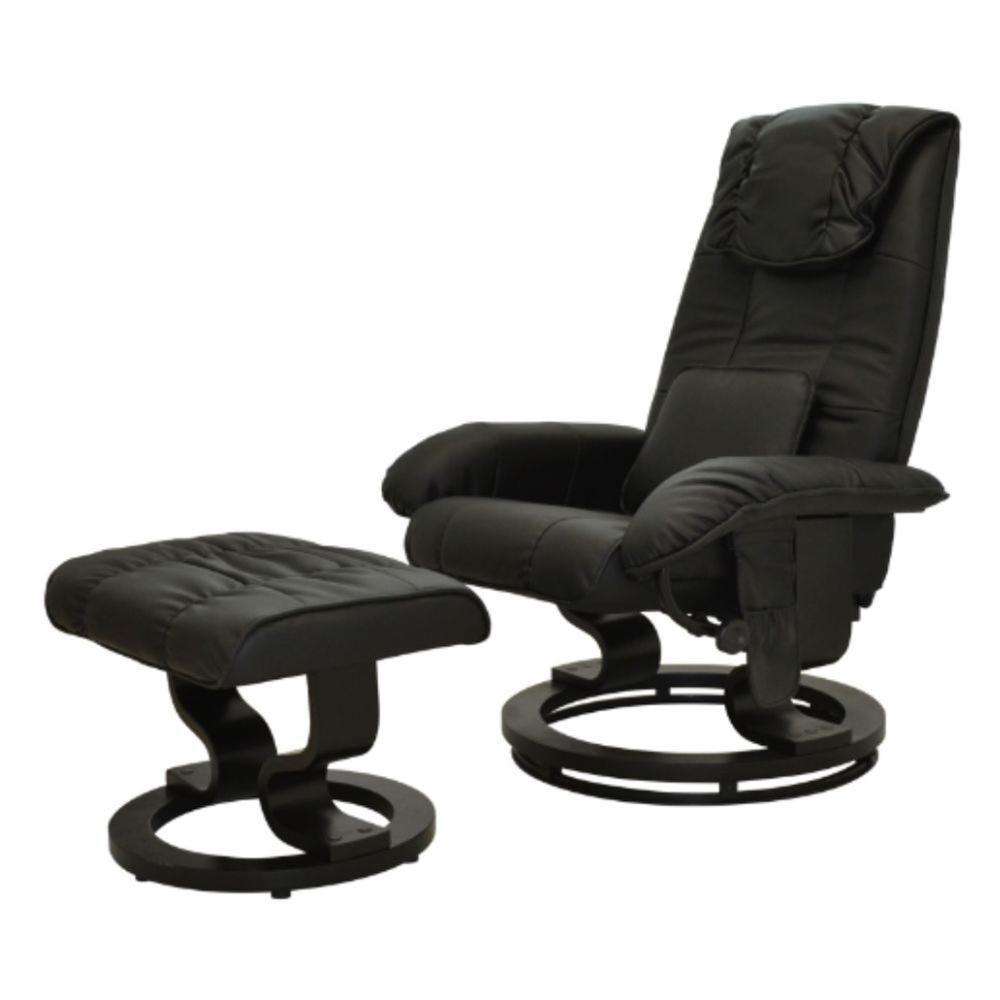 Poltrona De Massagem Louisiana Rivatti Com Apóio Para Pés Revestimento Preto - 1
