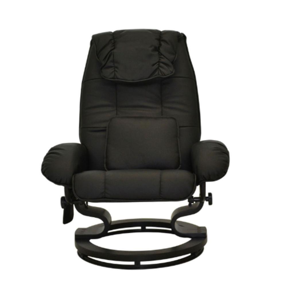 Poltrona De Massagem Louisiana Rivatti Com Apóio Para Pés Revestimento Preto - 2