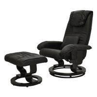 Poltrona De Massagem Louisiana Rivatti Com Apóio Para Pés Revestimento Preto - 1