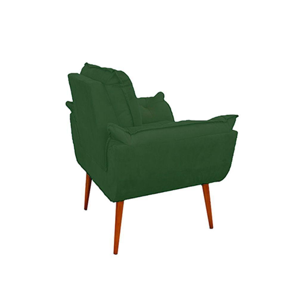 Kit 05 Poltrona Opala Sofá Sala, Quarto, Escritório Suede Cor:verde - 5