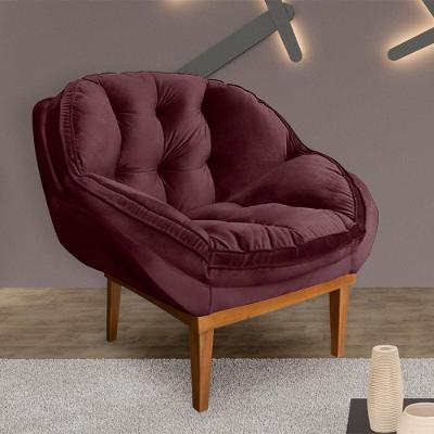Poltrona Decorativa Marcela Veludo Vinho
