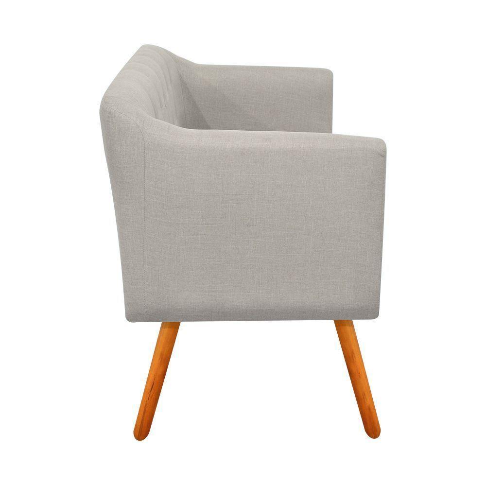 Namoradeira Julia 2 Lugares Linho Fino Bege A27 Strass Pés - 7