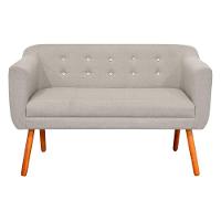 Namoradeira Julia 2 Lugares Linho Fino Bege A27 Strass Pés - 1