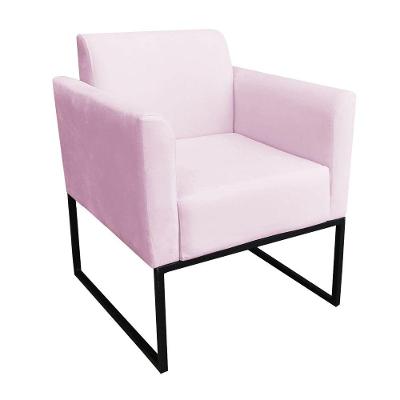 Poltrona Marisa Suede Rosa Bebê