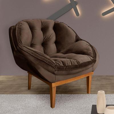 Poltrona Decorativa Marcela Veludo Marrom
