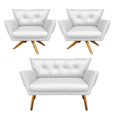 Kit 01 Namoradeira e 02 Poltronas Giratória Anitta Corino
