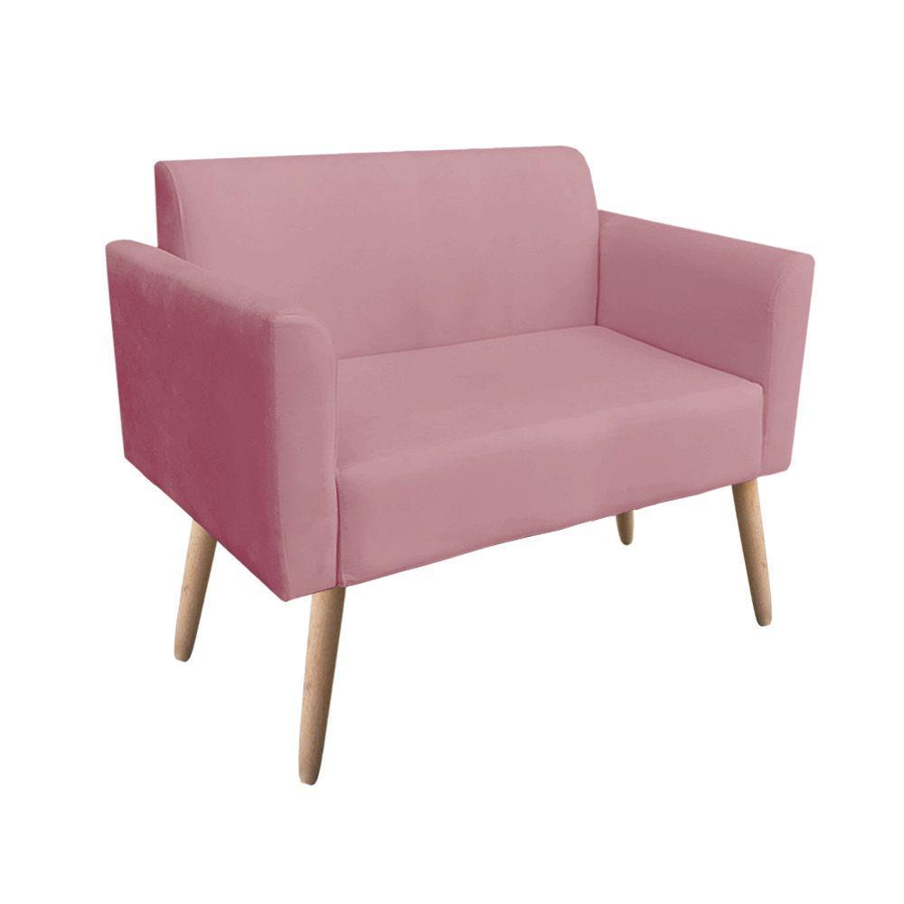 Kit 01 Namoradeira e 02 Poltronas Marisa Suede Pés Palito - 7