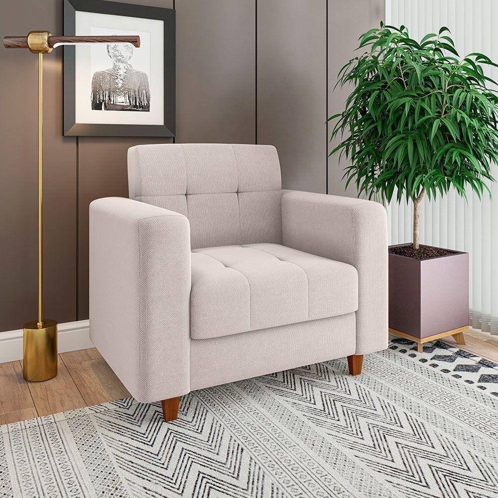 Kit Sofá 03 Lugares e 01 Poltrona Arezzo Linho Areia A27 - 7