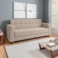 Kit Sofá 03 Lugares e 01 Poltrona Arezzo Linho Areia A27