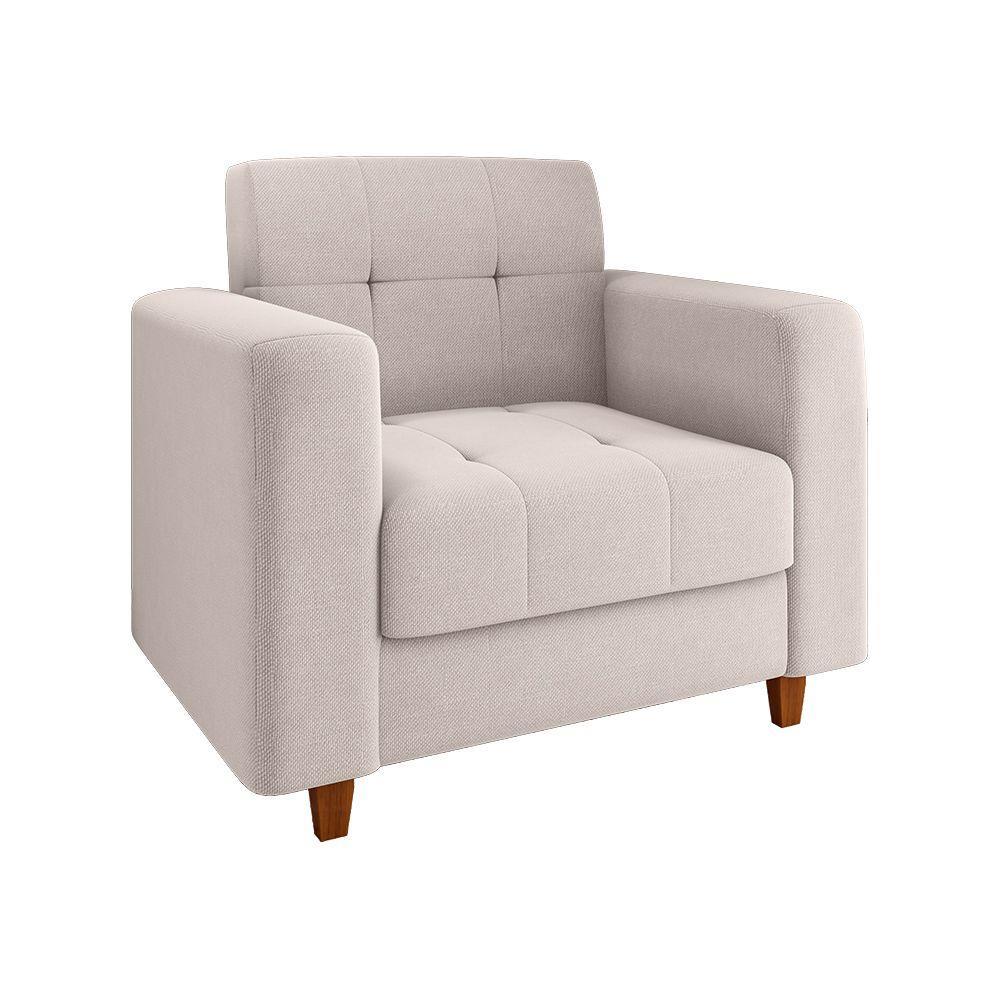 Poltrona Arezzo Linho Grosso Bege A19 Castanho - 1