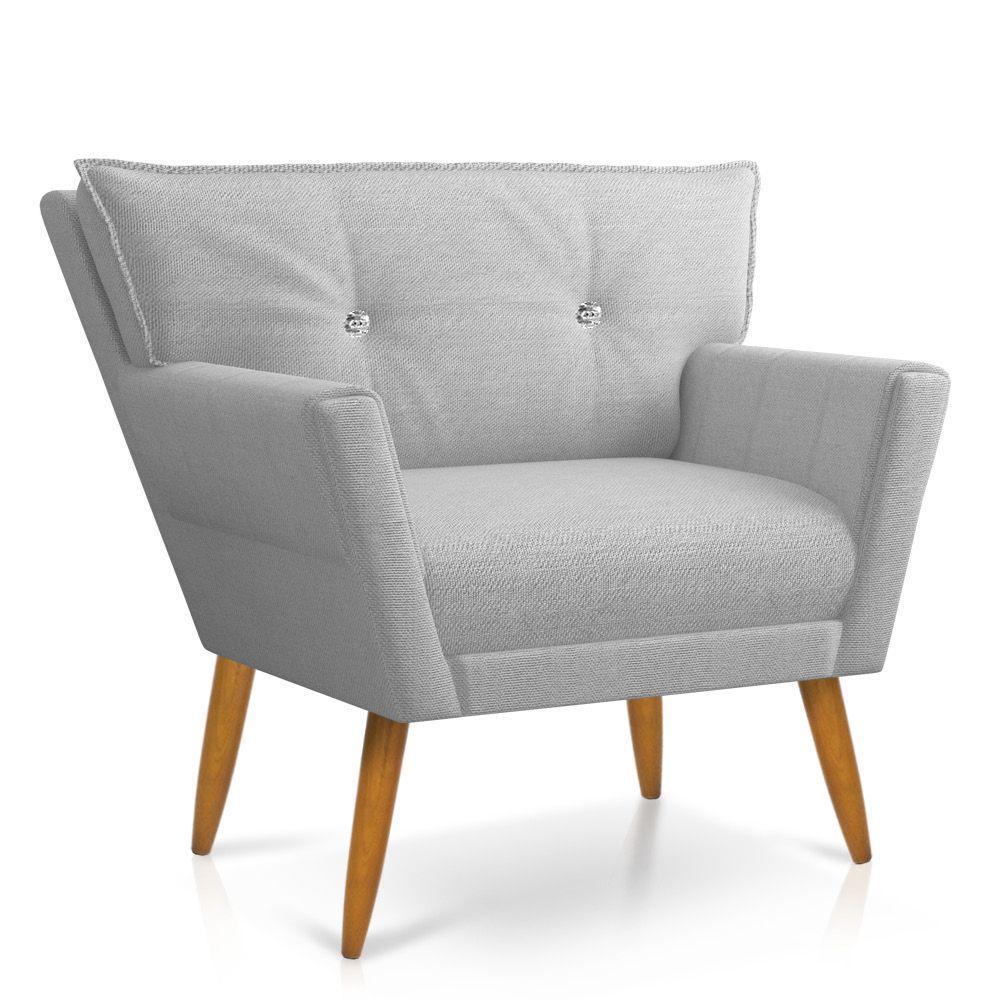 Kit 02 Poltronas Anitta Linho Cinza A05 D'rossi - 6