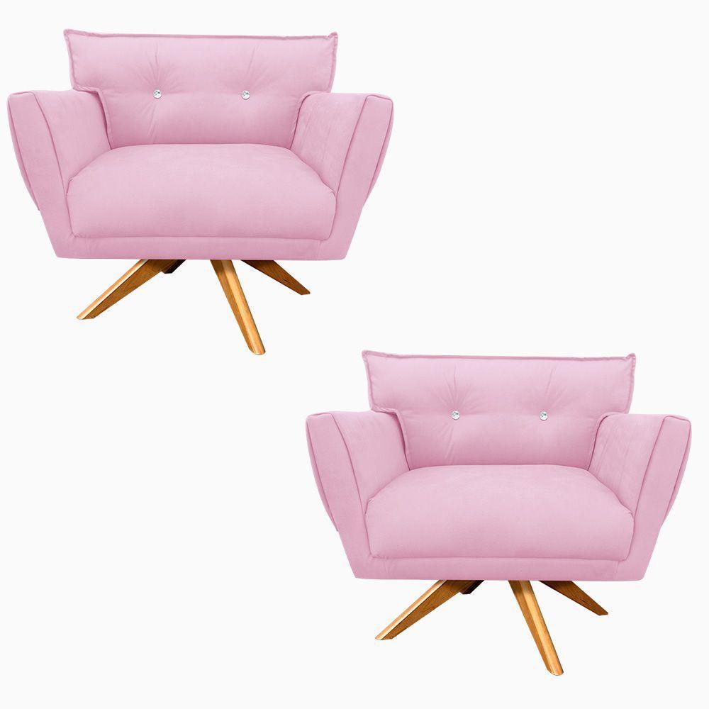 Kit 02 Poltronas Giratória Anitta Strass Base - 2