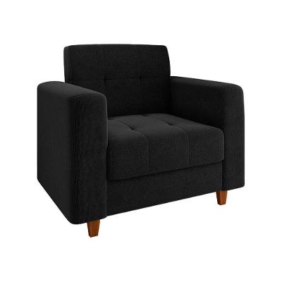 Poltrona Arezzo Linho Castanho A79 Preto