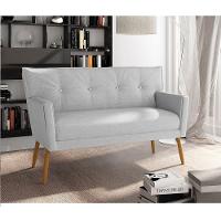 Kit Namoradeira E 02 Poltronas Anitta Linho Cinza D'rossi - 8