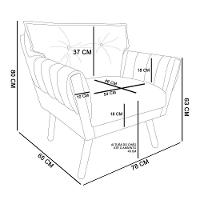 Kit 01 Namoradeira e 02 Poltronas Anitta Suede Pés Palito - 8