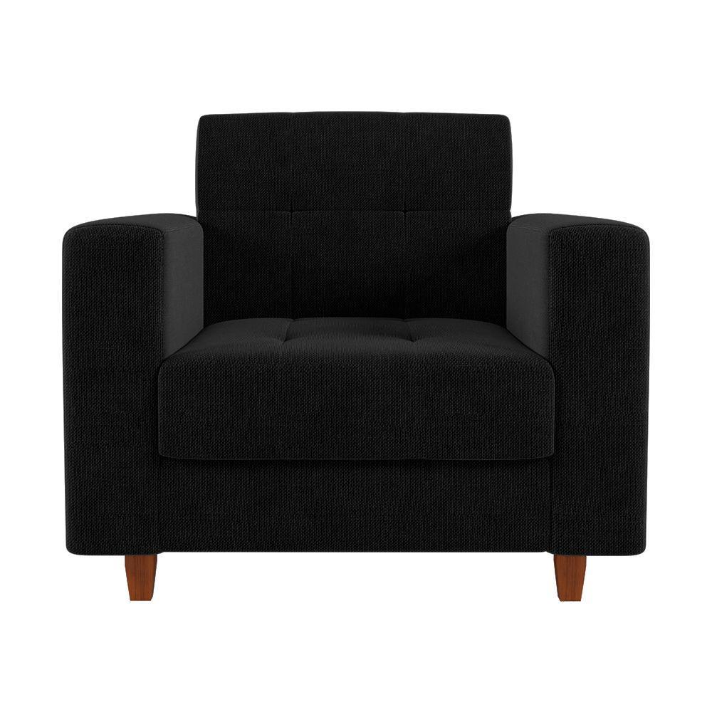 Kit Sofá 03 Lugares e 01 Poltrona Arezzo Linho Preto A79 - 4